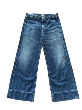 Citizens of Humanity High Rise Wide Leg Cropped Blue Jeans Size 28